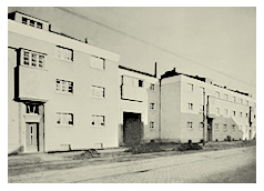 Wohnblock in der Gartensiedlung am Südfriedhof in Köln